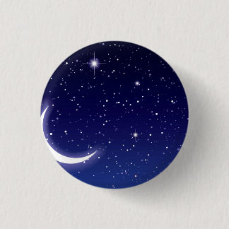 Badge Rond 2,50 Cm Étoiles de lune et de scintillement