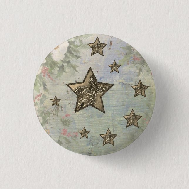 Badge Rond 2,50 Cm Étoiles de Vintage (Devant)