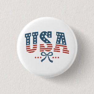 Badge Rond 2,50 Cm Étoiles et Bandes Fête de l'Indépendance des États