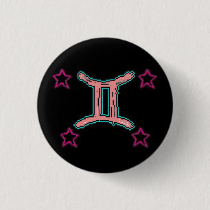 Badge Rond 2,50 Cm Étoiles GEMINI