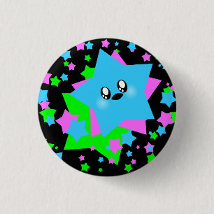 BADGE ROND 2,50 CM ÉTOILES KAWAII GALAXIE BUZZ