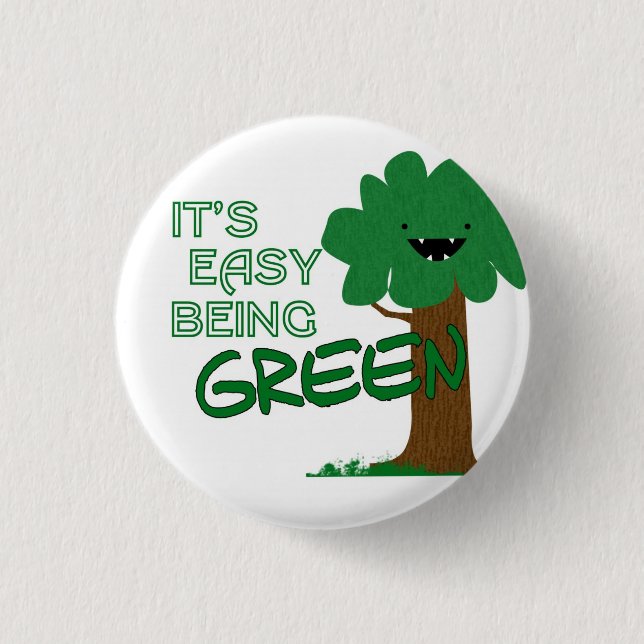 Badge Rond 2,50 Cm Être facile bouton vert (Devant)