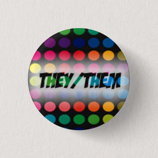 Badge Rond 2,50 Cm Eux/eux bouton de pronom (Devant)