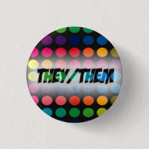 Badge Rond 2,50 Cm Eux/eux bouton de pronom
