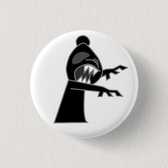 Badge Rond 2,50 Cm Évêque noir Button de zombi (Devant)