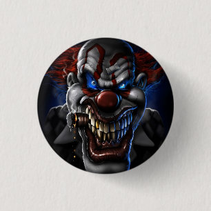 BADGE ROND 2,50 CM EVIL CLOWN