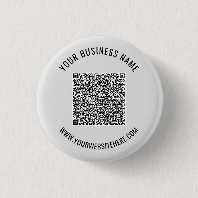 Badge Rond 2,50 Cm Exemple de bouton de code QR avec texte personnali (Devant)