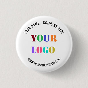 Badge Rond 2,50 Cm Exemple de bouton promotionnel avec logo d'entrepr