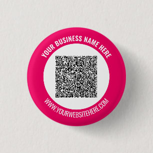 Badge Rond 2,50 Cm Exemple de code QR et de bouton de texte personnal