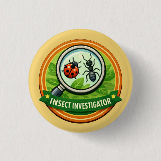 Badge Rond 2,50 Cm explorateur enquêteur d'insectes | Récompense pour