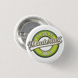 Badge Rond 2,50 Cm Explorer l'Espagne Wonderlust 