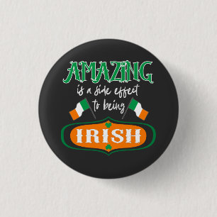 Badge Rond 2,50 Cm Extraordinaire Shamrock du drapeau irlandais Lucky