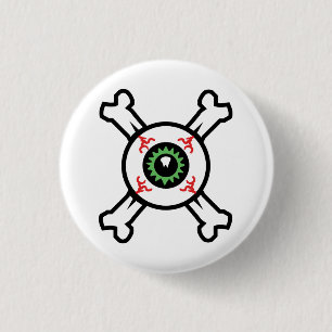 Badge Rond 2,50 Cm Eyeball et Crossbones pour les arrière - plans l