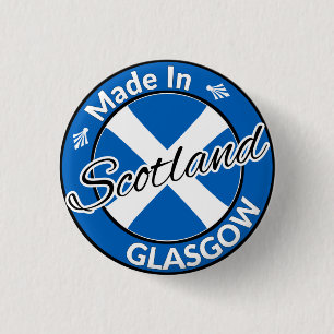 Badge Rond 2,50 Cm Fabriqué à Glasgow Scotland Saltire Flag
