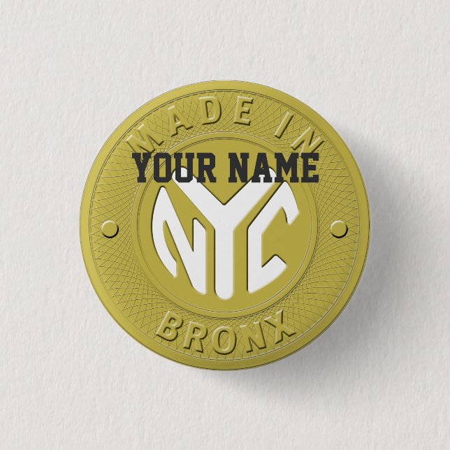 Badge Rond 2,50 Cm Fabriqué À New York Bronx (Devant)