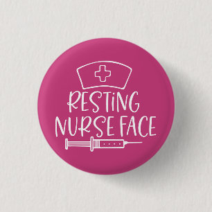 Badge Rond 2,50 Cm Face de l'infirmière de repos