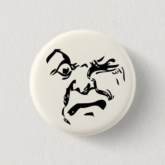 Badge Rond 2,50 Cm Face de lune en colère (Devant)