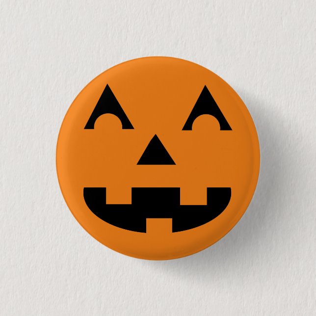 Badge Rond 2,50 Cm Face du Citrouille Halloween Jack-o'-lantern (Devant)