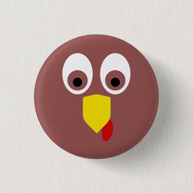 Badge Rond 2,50 Cm Face Turquie de l'action de grâces (Devant)