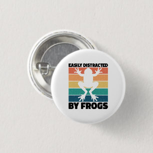 Badge Rond 2,50 Cm Facilement Distrait Par Les Amateurs De Grenouille