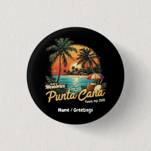 Badge Rond 2,50 Cm Faire des souvenirs Punta Cana voyage en famille 2