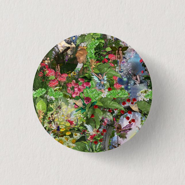 Badge Rond 2,50 Cm Fairy Kingdom forest dreamland imaginaires histoir (Devant)