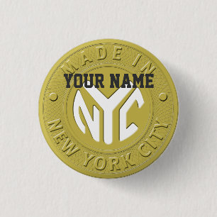 Badge Rond 2,50 Cm Fait à New York
