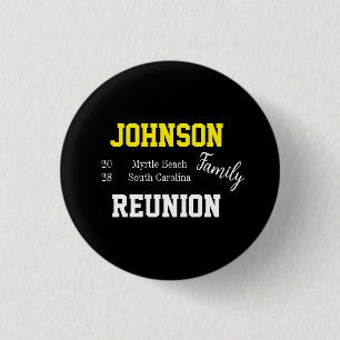 Badge Rond 2,50 Cm Famille Réunion Typographie moderne Parti