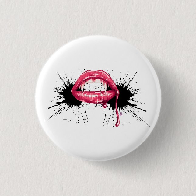 Badge Rond 2,50 Cm Fangs Splash (Devant)