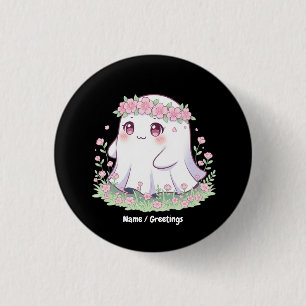 Badge Rond 2,50 Cm Fantôme floral Costume d'Halloween pour filles fem