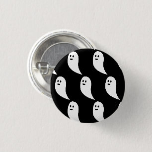 Badge Rond 2,50 Cm Fantôme Halloween noir blanc mignon motif