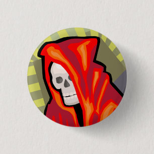 Badge Rond 2,50 Cm Faucheur à capuchon rouge
