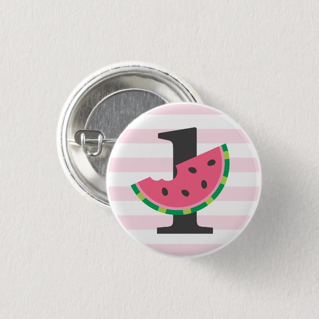 Badge Rond 2,50 Cm Faveur de fête d'anniversaire pour une pastèque On (Devant & derrière)