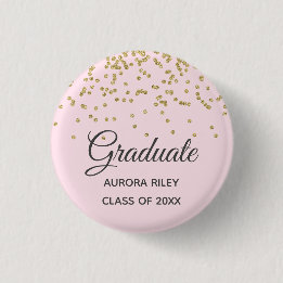 Badge Rond 2,50 Cm Faveur de remise des diplômes Confetti Paillettes