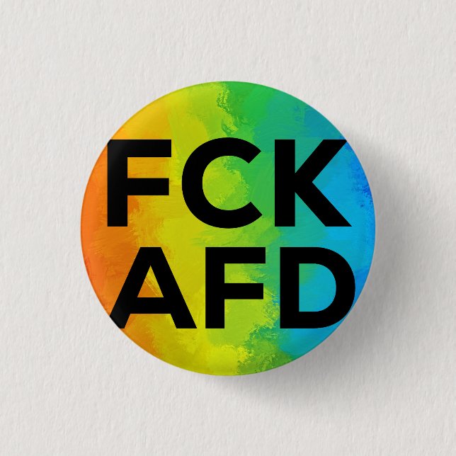 Badge Rond 2,50 Cm FCK AFD Cutout Regenbogen schwarz (Devant)