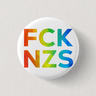Badge Rond 2,50 Cm FCK NZS Regenbogen auf weiß