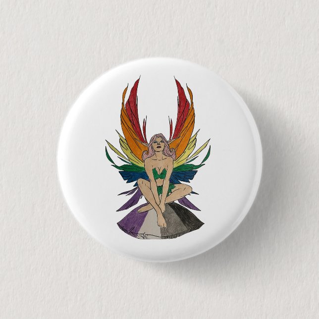 Badge Rond 2,50 Cm Fée Asexuée (Devant)