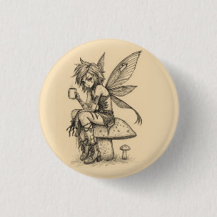 Badge Rond 2,50 Cm Fée du café