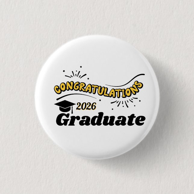 Badge Rond 2,50 Cm Félicitations diplômé 2026 (Devant)