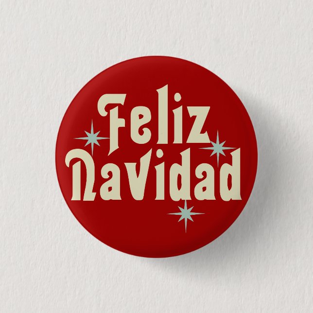 Badge Rond 2,50 Cm Feliz Navidad Joyeux Noël espagnol (Devant)