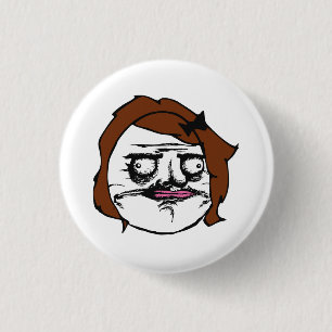 Badge Rond 2,50 Cm Femelle Brown je visage comique Meme de rage de
