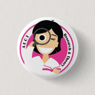 Badge Rond 2,50 Cm Femelle de recherches et de théorie d'AECT