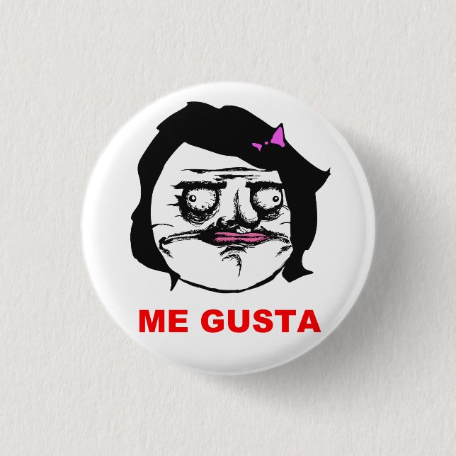 Badge Rond 2,50 Cm Femelle noire je visage comique Meme de rage de (Devant)