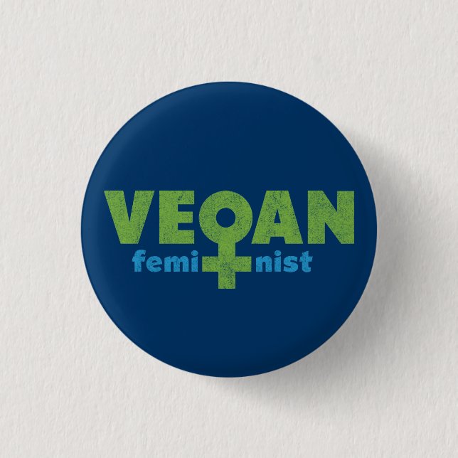 Badge Rond 2,50 Cm Féministe végétalien (Devant)