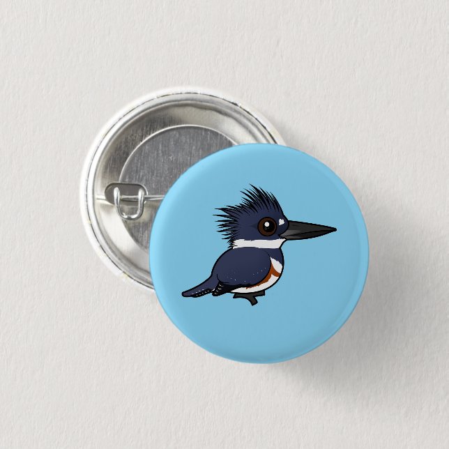 Badge Rond 2,50 Cm Femme Birdable Belted Kingfisher (Devant & derrière)