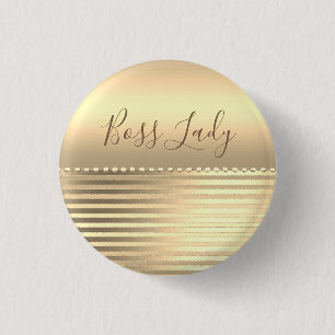 Badge Rond 2,50 Cm Femme Boss Gold Sleek