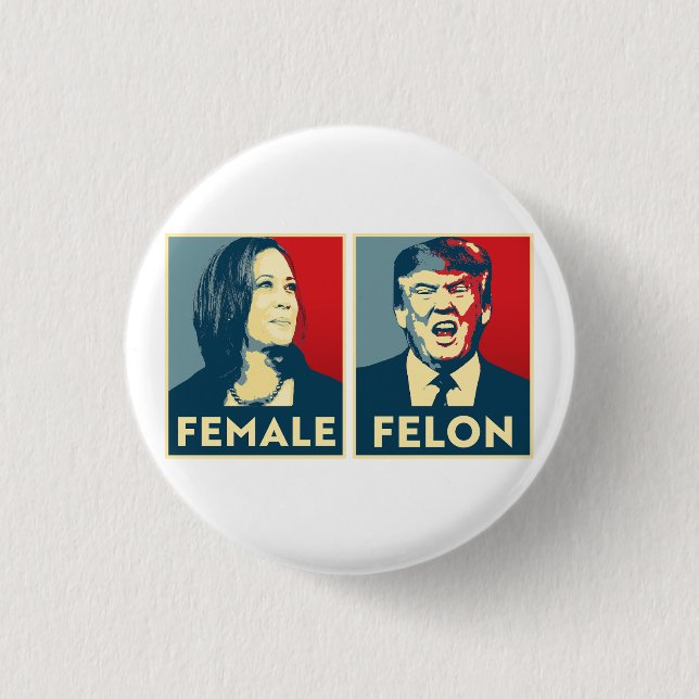 Badge Rond 2,50 Cm Femme contre Felon (Devant)