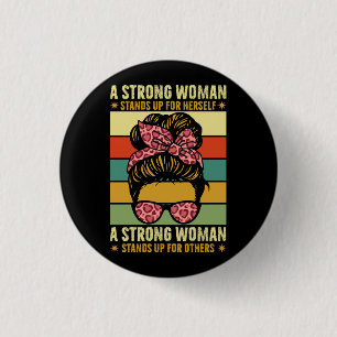 Badge Rond 2,50 Cm Femme Forte Femme Se Défend Feministe
