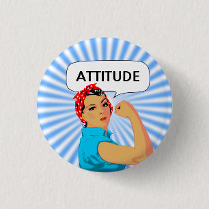 Badge Rond 2,50 Cm Femme Vintage Élégante & Texte d'Attitude Modifiab