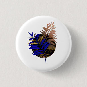 Badge Rond 2,50 Cm Ferme bleue sur cercle noir